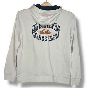 Quiksilver Mens Graphic Pullover Hoodie Cream XXL QSM35HD175S Since 1969 NEW
